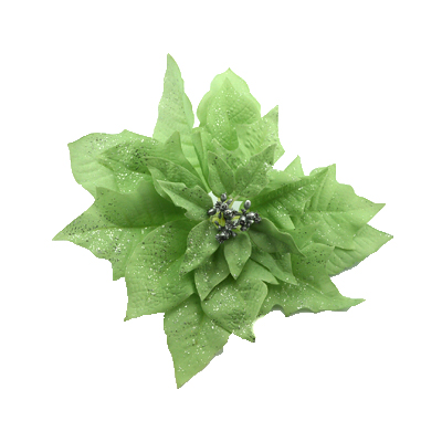 Picture 1:Decoratie bloem op clip groen 28 cm