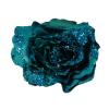 Picture 1:Decoratie bloem op clip blauw 14 cm