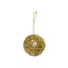 Picture 1:Kerstbal goud met glitters 7,5 cm