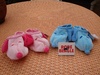 Foto 1:Snoopy babyslofjes  roze blauw